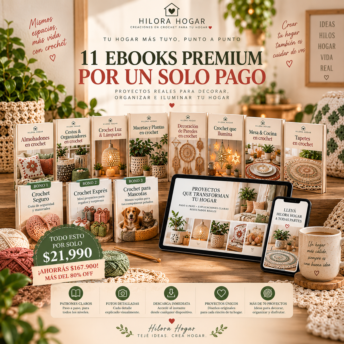 Hilora Hogar — Pack de 8 ebooks + 3 bonos